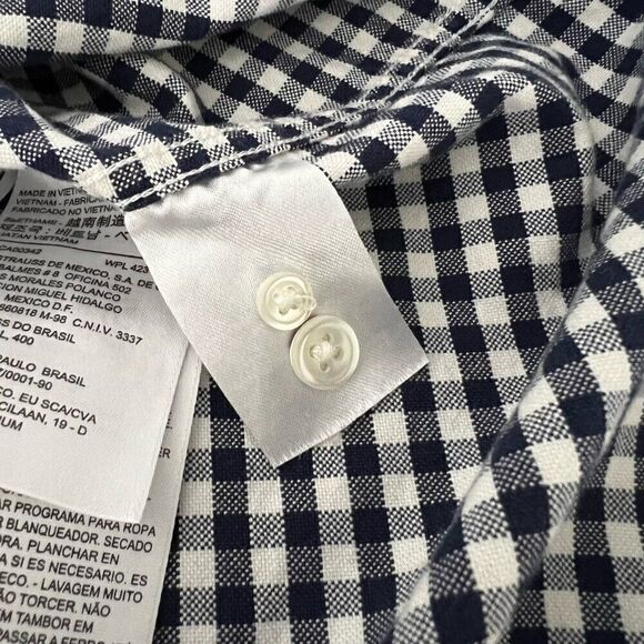 Levi's Mens Shirt XS Button-Down Black White Plaid Gingham Long Sleeve Cotton - Picture 10 of 12
